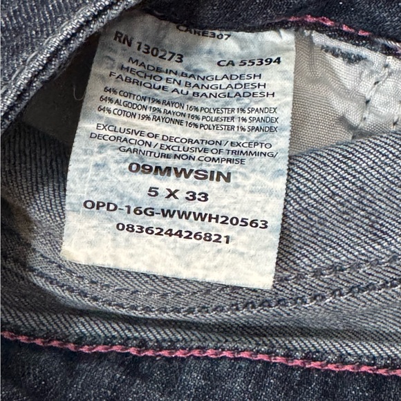 Wrangler Dark Blue Skinny Leg Jeans with Pink Stitching - Picture 8 of 8